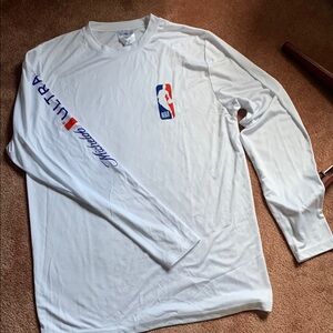 Michelob ULTRA NBA Logo Long Sleeve Top White NWOT Mens L XL Athletic Shirt